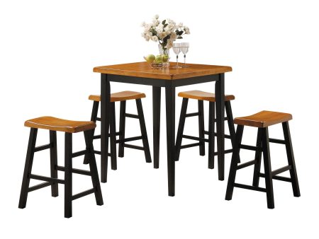 Gaucho Oak & Black Counter Height Set (5Pc Pk) For Cheap