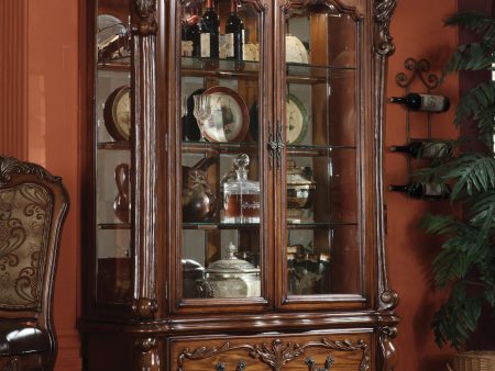 Dresden Cherry Oak Curio Cabinet Online Hot Sale