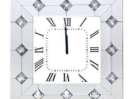 Hessa Mirrored & Faux Rhinestones Wall Clock Online Hot Sale