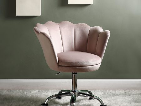 Micco Rose Quartz Velvet & Chrome Office Chair Hot on Sale