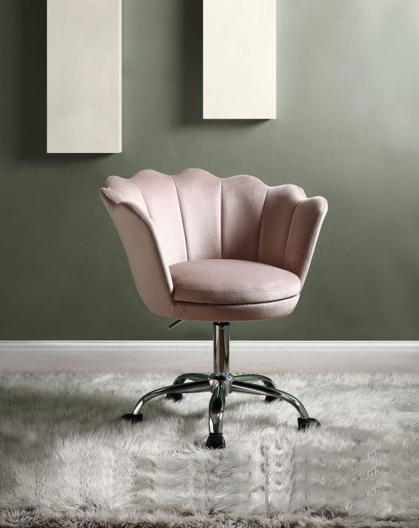 Micco Rose Quartz Velvet & Chrome Office Chair Hot on Sale