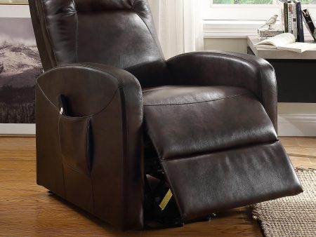 Kasia Espresso PU Recliner w Power Lift Fashion