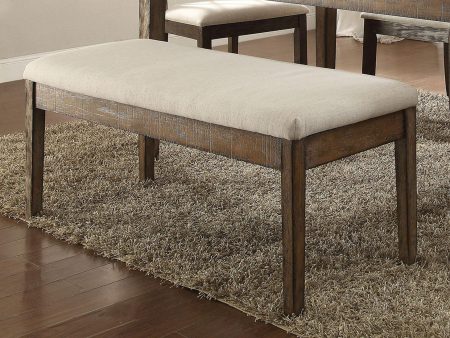 Acme Furniture Claudia Upholstered Bench in Beige and Brown 71718 Fashion