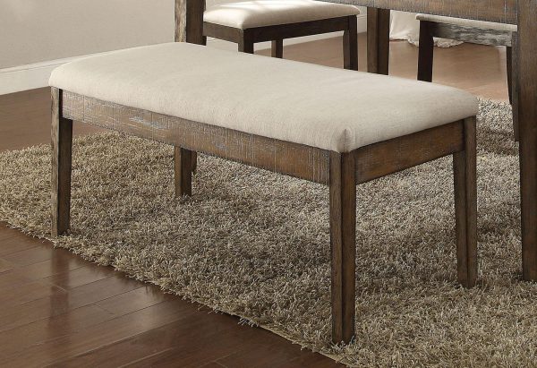 Acme Furniture Claudia Upholstered Bench in Beige and Brown 71718 Fashion