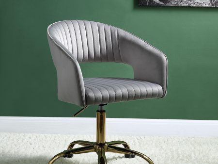 Hopi Gray Velvet & Gold Office Chair Supply