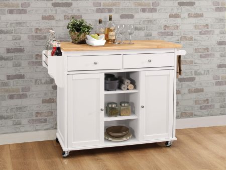 Tullarick Natural & White Kitchen Cart Online Hot Sale