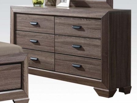 Acme Lyndon Drawer Dresser in Weathered Gray Grain 26025 Hot on Sale