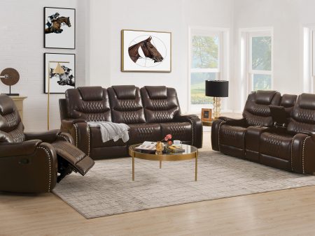 Braylon Brown PU Sofa+Loveseat (Motion) For Cheap