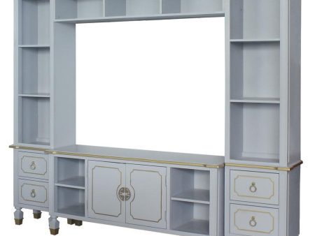 ACME House Marchese Entertainment Center with TV Stand in Pearl Gray 91990 Fashion