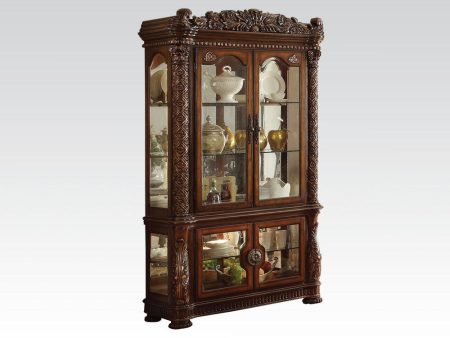 Acme Vendome Curio Cabinet with Mirror Back in Cherry 62023 For Discount