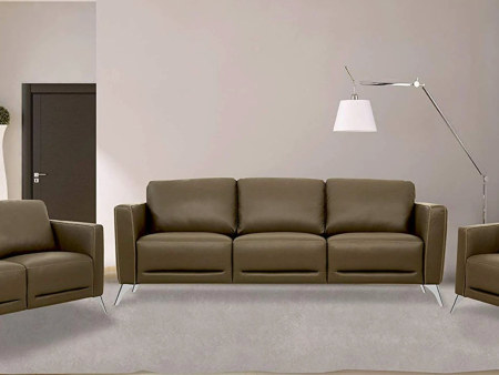 Malaga Taupe Leather Sofa For Cheap