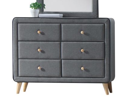 Valda Light Gray Fabric Dresser Sale