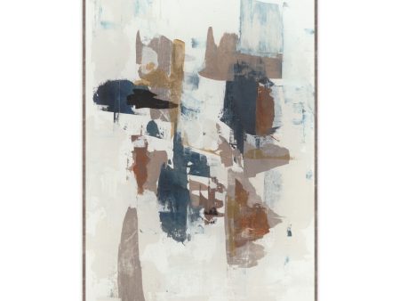 Alternative I - 36  x 48  Canvas Art - Blue & Pearl Silver on Sale