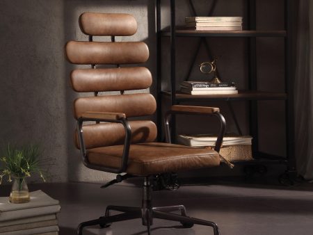 Calan Retro Brown Top Grain Leather Office Chair Online Sale