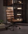 Calan Retro Brown Top Grain Leather Office Chair Online Sale