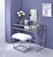 Carenze II White Faux Fur & Chrome Vanity Set Online now