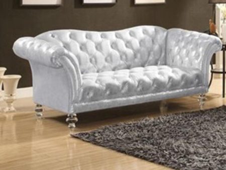 Acme Furniture Dixie Loveseat in Metallic Silver 52781 Supply