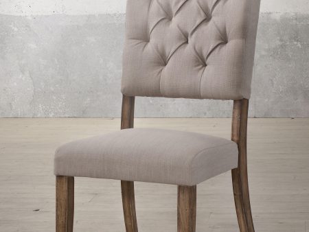 Bernard Cream Linen & Weathered Oak Side Chair Discount