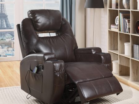 Waterlily Brown PU Rocker Recliner (Motion) Discount