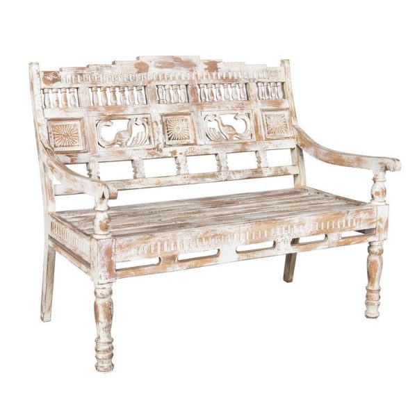 Carved Bench - Light Brown Online Hot Sale