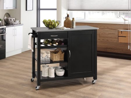 Ottawa Stainless Steel & Black Kitchen Cart Online