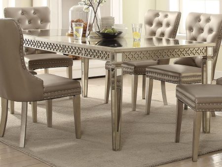 Acme Furniture Kacela Dining Table in Mirror and Champagne 72155 For Sale