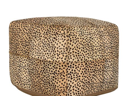 Poufs - Leopard Hide Pouf - Camel  Black Sale