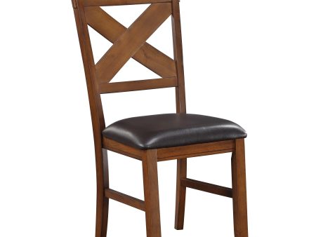 Apollo Espresso PU & Walnut Side Chair Online Hot Sale