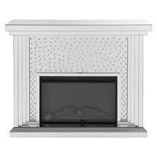 Acme Furniture Nysa Fireplace in Mirrored & Faux Crystals 90204 Supply