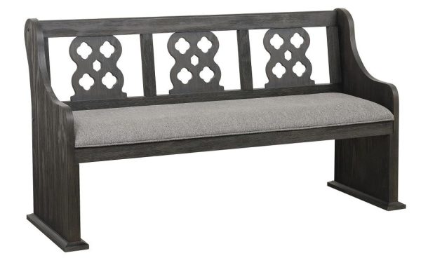 Arasina Bench with Curved Arms in Dark Pewter 5559N-14A Fashion