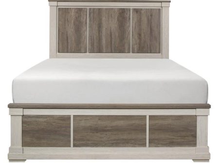 Arcadia Full Panel Bed in White & Weathered Gray 1677F-1* Online