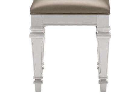 Avondale Vanity Stool in Silver 1646-14 on Sale