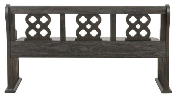 Arasina Bench with Curved Arms in Dark Pewter 5559N-14A Fashion