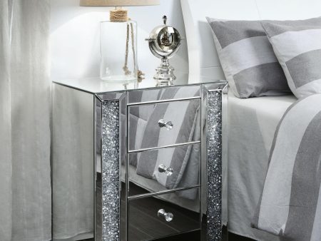 Noralie Mirrored & Faux Diamonds Accent Table For Sale