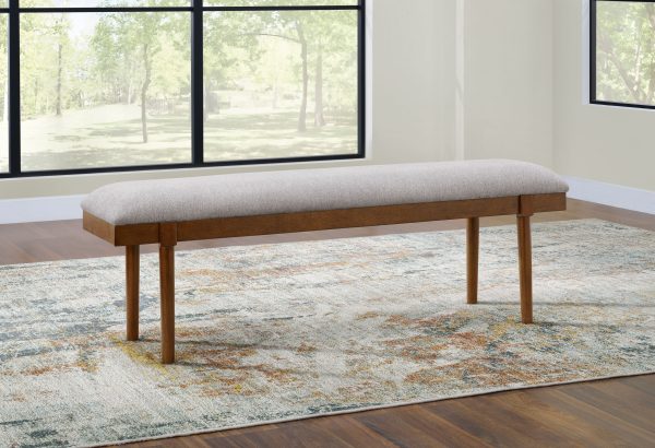 Lyncott - Gray   Brown - Large Upholstered Dining Room Bench Online