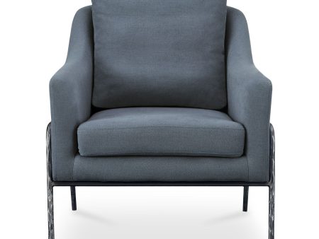 Archer - Accent Chair - Slate Blue Linen Blend Online Hot Sale