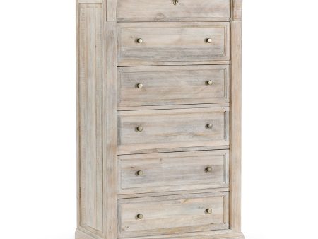 Adelaide - 6 Drawer Chest - Natural White Wash For Sale