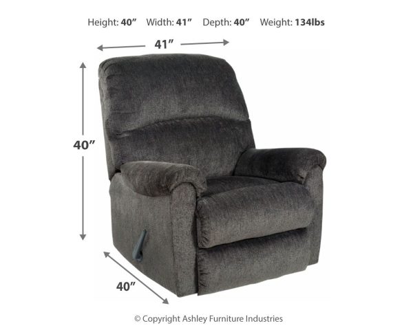 Ballinasloe - Smoke - Rocker Recliner - Fabric Discount