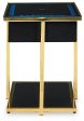 Rexwell - Black   Gold Finish - Accent Table With Speaker on Sale