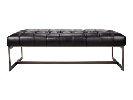 Wyatt - Leather Bench - Black For Cheap