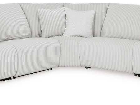 Top Tier - Alloy - 5-Piece Reclining Sectional - Fabric Online now