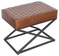 Bruno - Leather Rectangle Stool - Rustic Brown Online Hot Sale