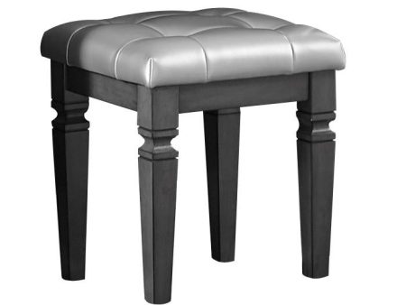 Allura Vanity Stool in Gray 1916GY-14 For Cheap