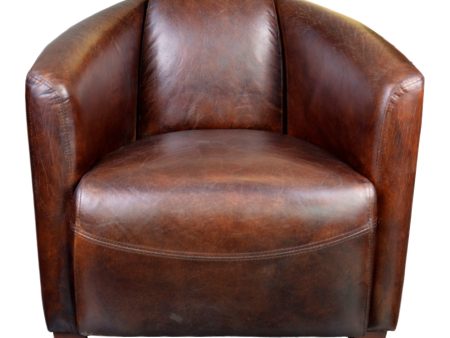 Salzburg - Club Chair - Dark Brown Leather Supply