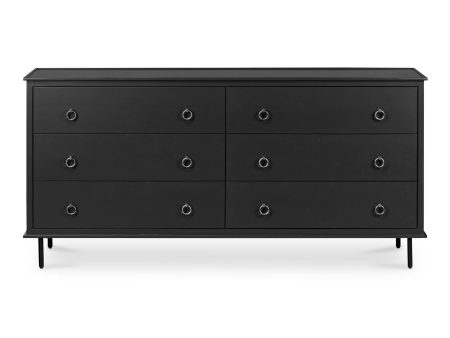 Reagan - 6 Drawer Dresser - Black Online Hot Sale