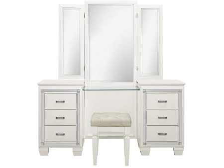 Allura Vanity Dresser with Mirror in White 1916W-15* Sale