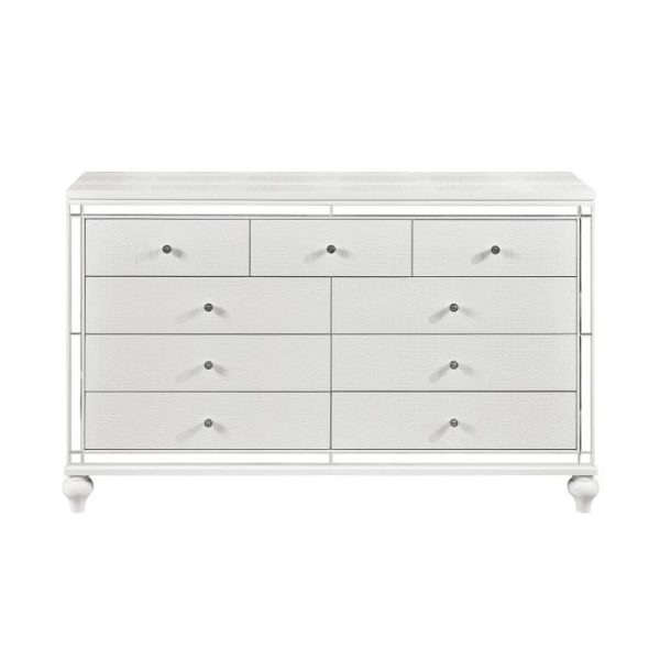 Alonza 9 Drawer Dresser in White 1845-5 For Sale