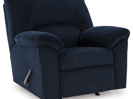 Simplejoy - Navy - Rocker Recliner - Fabric Hot on Sale