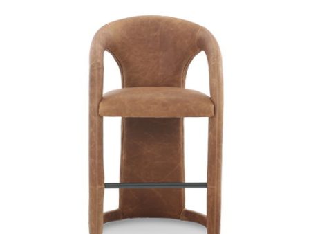 Archie - Distressed Leather Counter Stool Fashion