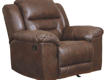 Stoneland - Chocolate - Rocker Recliner - Faux Leather on Sale